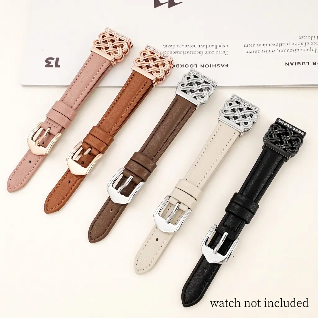watch strap compatible with Samsung Galaxy Watch 7/6/5/4 44mm 40mm/Galaxy Watch 6 Classic 47mm 43mm/Galaxy Watch 5 Pro/Watch 4 Classic/Watch 3 41mm/Active 2, 20mm ultra-thin wristband featuring a designer-crafted interlocking buckle