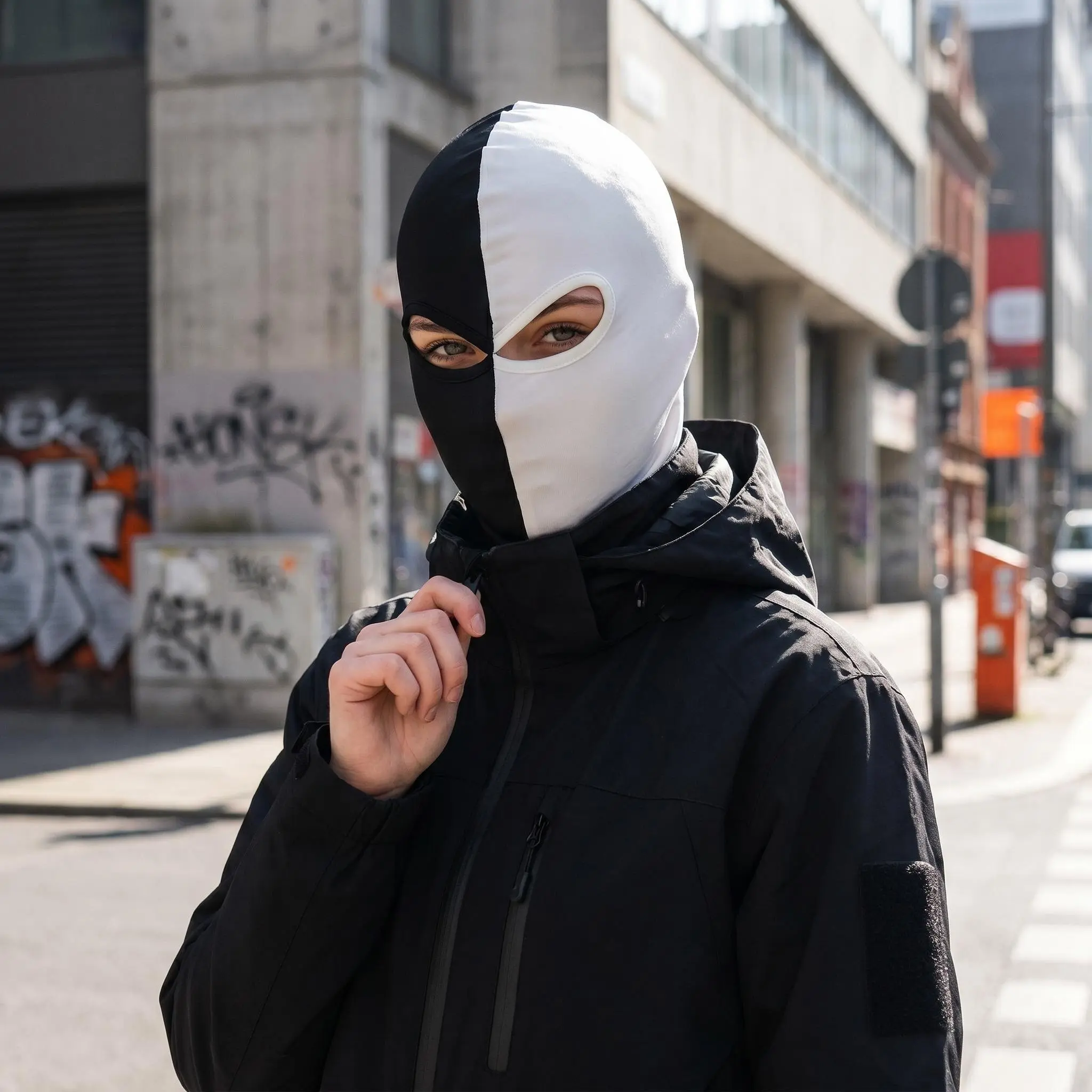Half-Color Balaclava Mask, High Elasticity Ice Silk Milk Fiber, Breathable Quick-Dry Sweat Absorbent, Unisex Festival Cosplay Headscarf