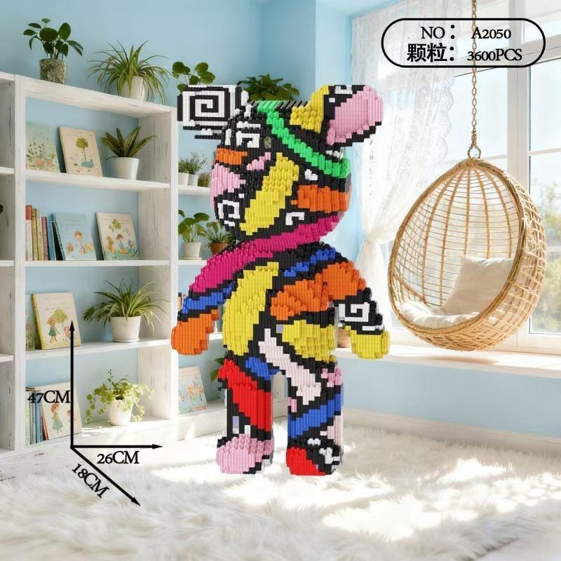 Travel in space Skull bear building block toy boys and girls brain birthday gift ornament space