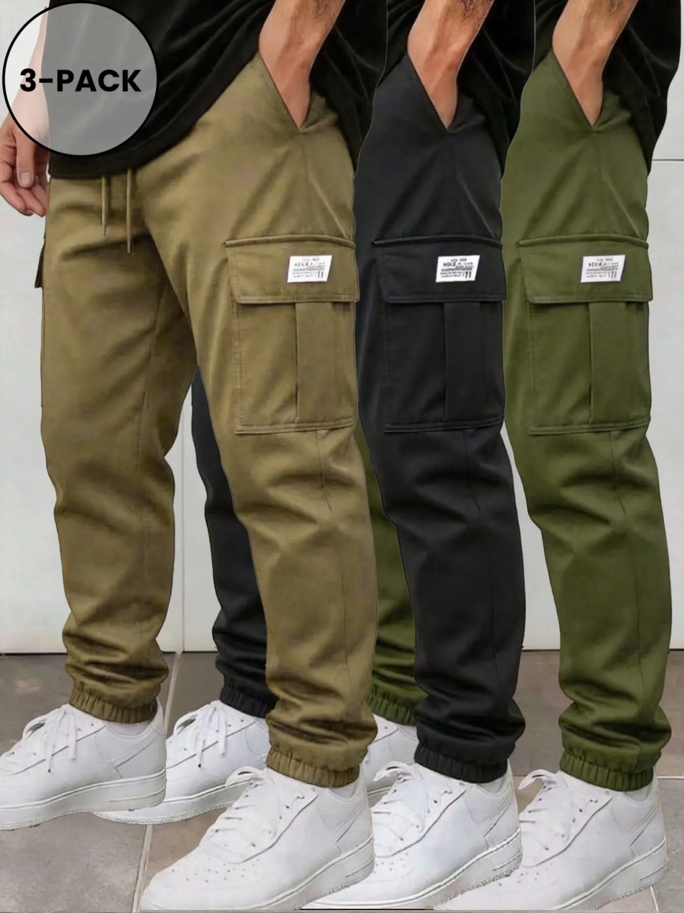 Men's Autumn Casual Sporty Athletic Outdoor Multi-Pocket Cargo Pants, Chill Casual Pants, Simple Fashion Daily Wear, Comfortable and Stylish Leggings