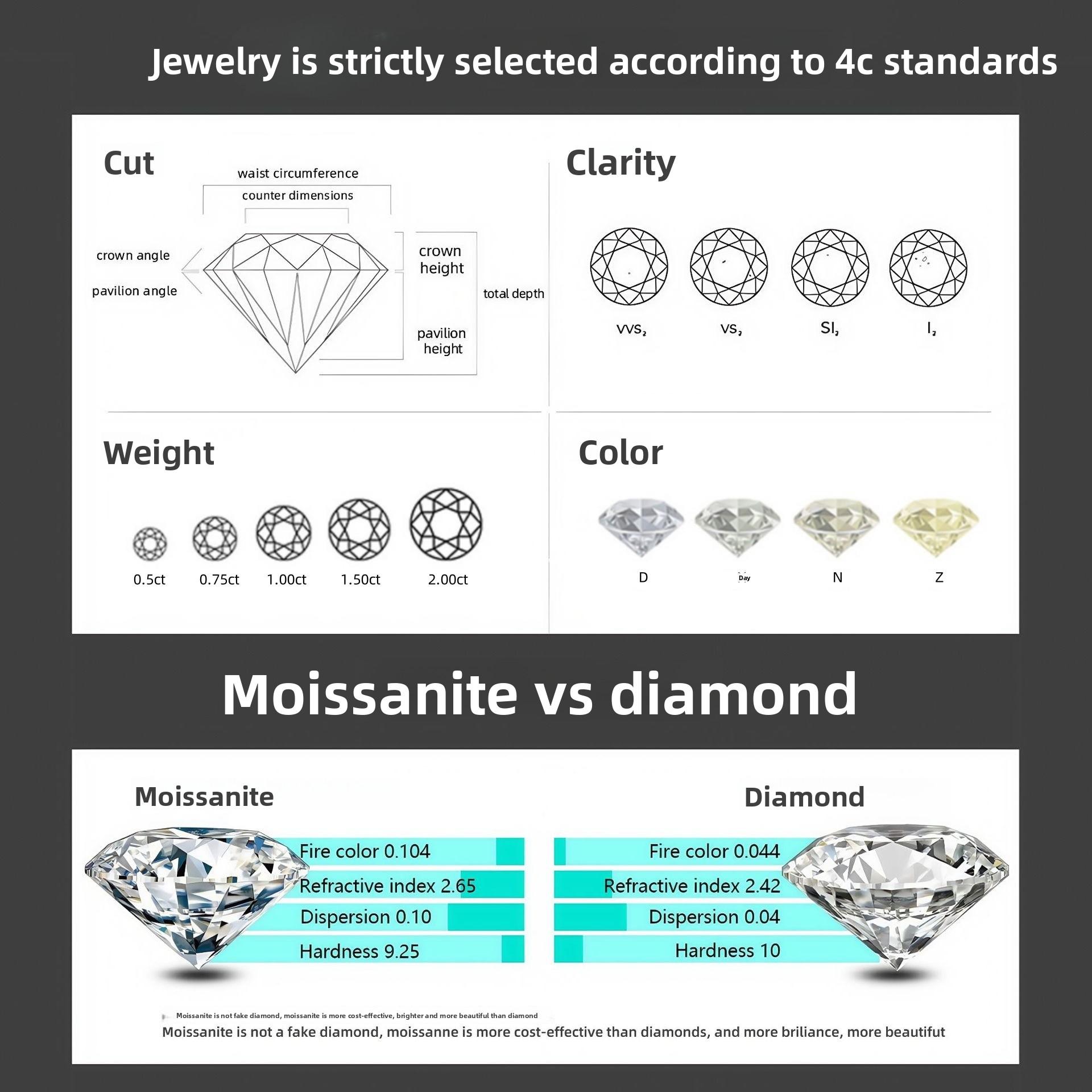 Unique Hip Hop S925 Half Circle Moissanite Ring for Men's High-End Style