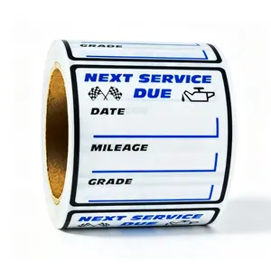 250pcs 2-Inch Blue Oil Change Reminder Stickers, Waterproof Removable Car Maintenance Labels, Transparent Windshield Service Alerts
