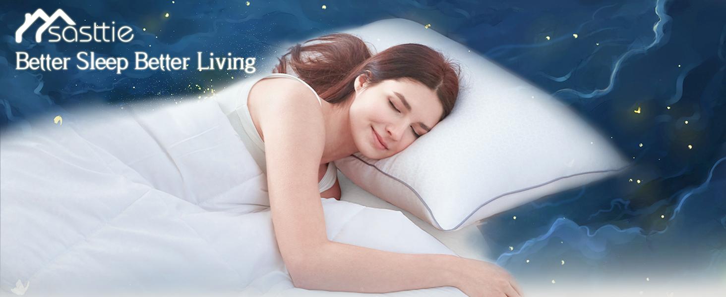 Pillows Queen Size Set of 4, Bed Pillows for Side, Back, and Stomach Sleepers - Oeko-Tex Certified Supportive Down Alternative Plump Filling - Hotel Quality and Machine Washable, 4 Pack