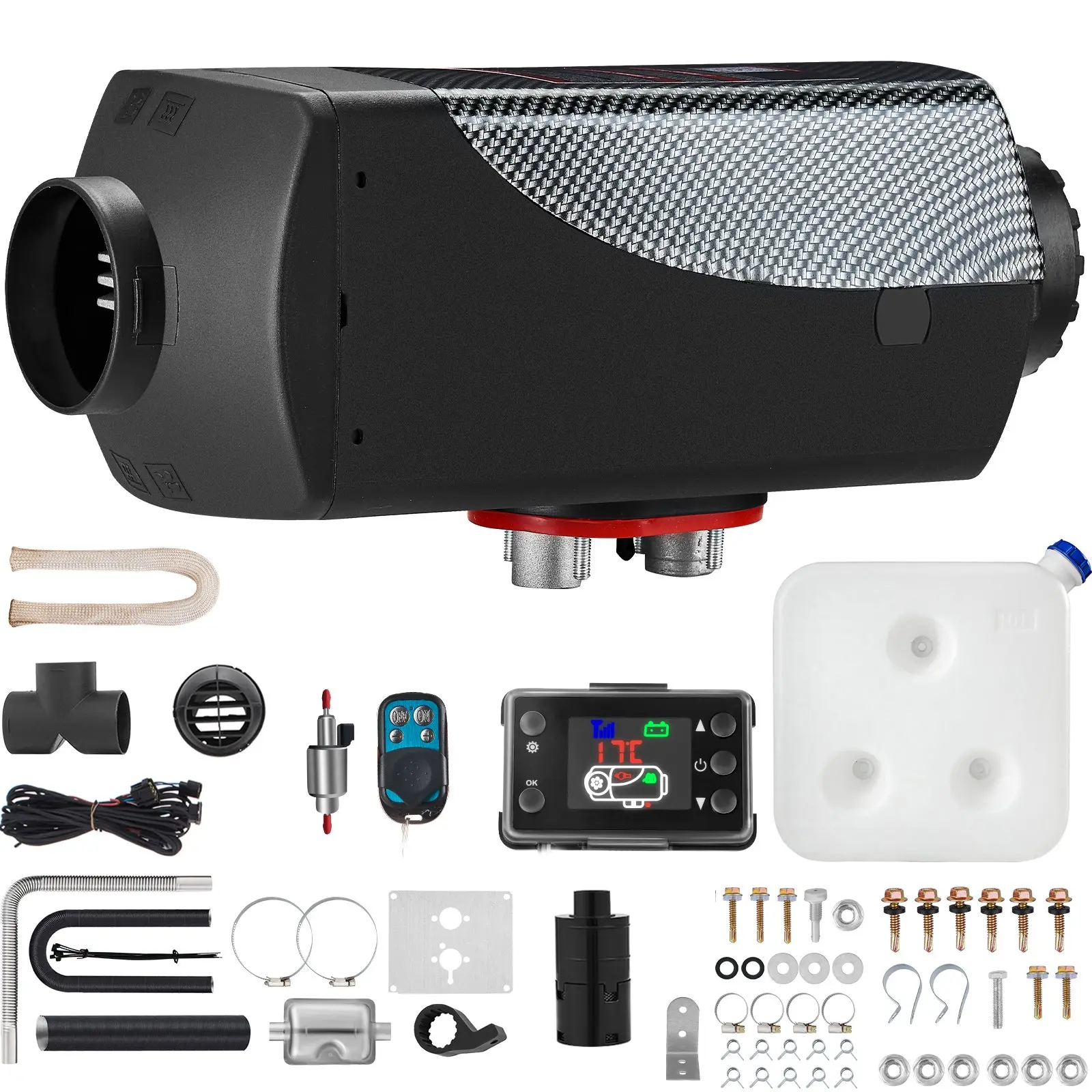 VEVOR 8KW Diesel Air Heater Muffler Diesel Heater 12V Remote Control Diesel Parking Heater with LCD Switch for Car Trucks Motorhome Boat and Bus