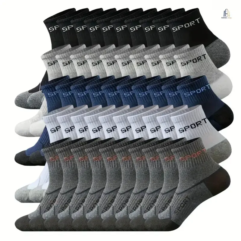 Unisex Mid-Calf Polyester Knit Socks (50 Pairs) - Universal Adults' Stretchable Solid Color Athleisure Style, Reinforced Toe & Heel, Durable for Soccer & Futsal Training, All Seasons Wear, Hand Wash Only