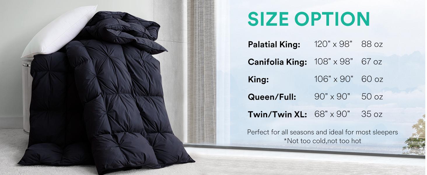 【Three Geese Feather Down Pinch Pleat duvet 】All seasons Five-star hotel quality Fluffy and breathable Goose Down - 100% Cotton Outer, Ethically Sourced Feathers, All-Season Quilt,Machine Washable,weighted blanket,California King-TiktokShopSpringGlowUp