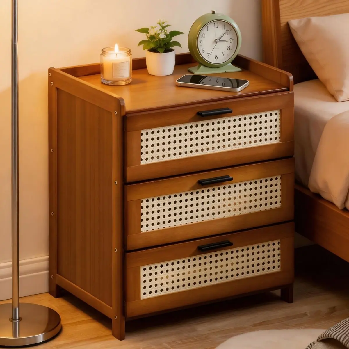 Multi - functional Bedside Storage Shelf for Bedroom Living Room, Large Capacity Multi - layer Organizer, Iron Shelving Unit for Bedroom Side Table, Kitchen & Balcony Storage Rack for Small Space Home Storage Solution