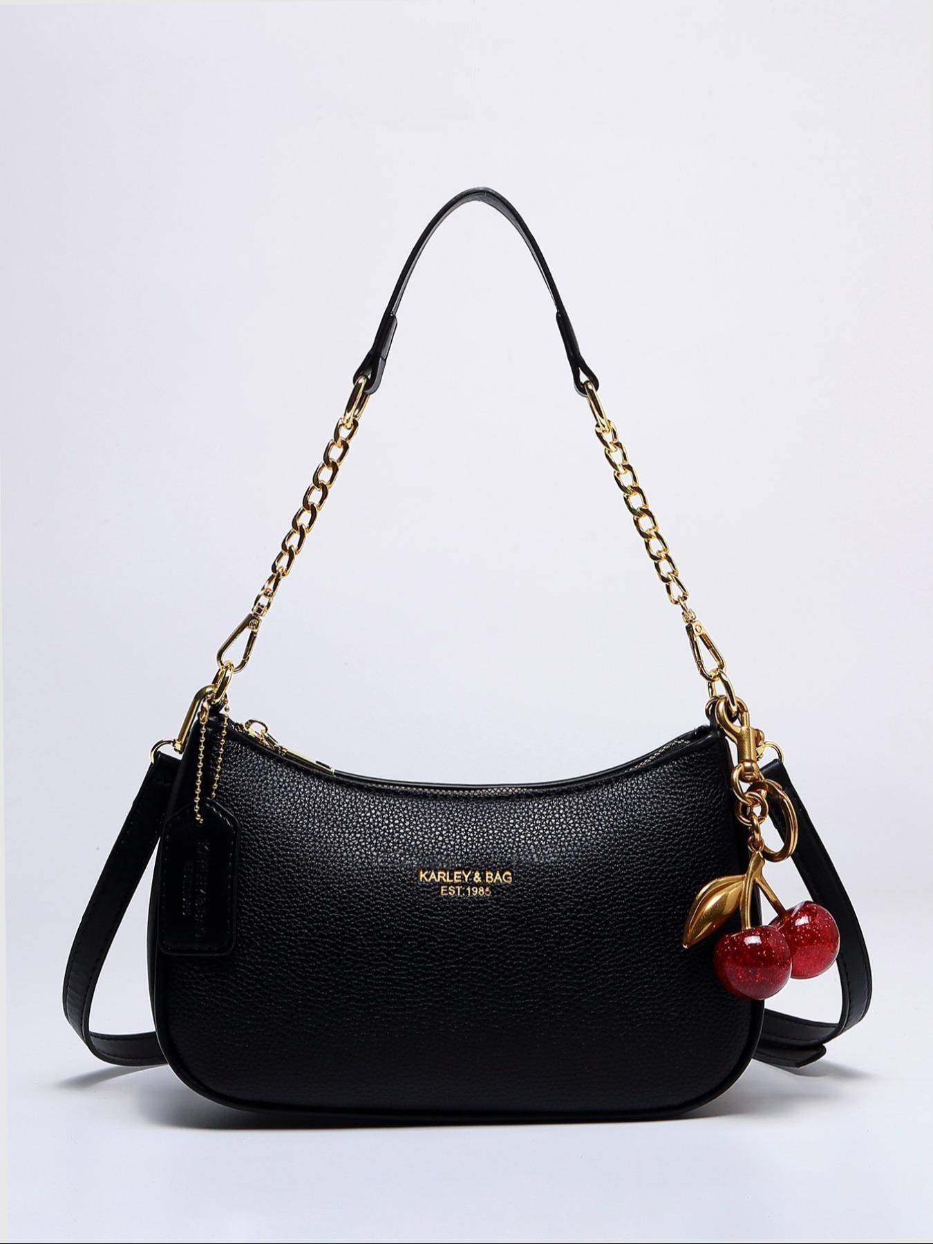 Women's Solid Color PU Leather Shoulder Bag, Adjustable Strap Office Crossbody Bag, Fashionable Durable Design for Daily Use, Pu Tote Satchel