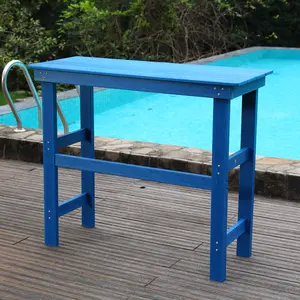ARCH HDPE Outdoor Dining Table for 4-6 Persons, Waterproof & Corrosion-Resistant All-Weather Patio Bar Table, Navy Blue, Suitable for Lawn Garden Backyard Poolside, Easy Clean, Living Room Table for Sofa Side, Bedroom, Office, Durable