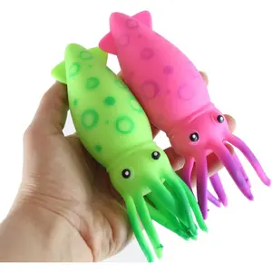 Set of 2 Large Squid Soft Fluff Doh - Filled Squeeze Stress Balls - Sensory, Stress, Fidget Toy Super Soft (Random Colors) (2 Random Color Squids)