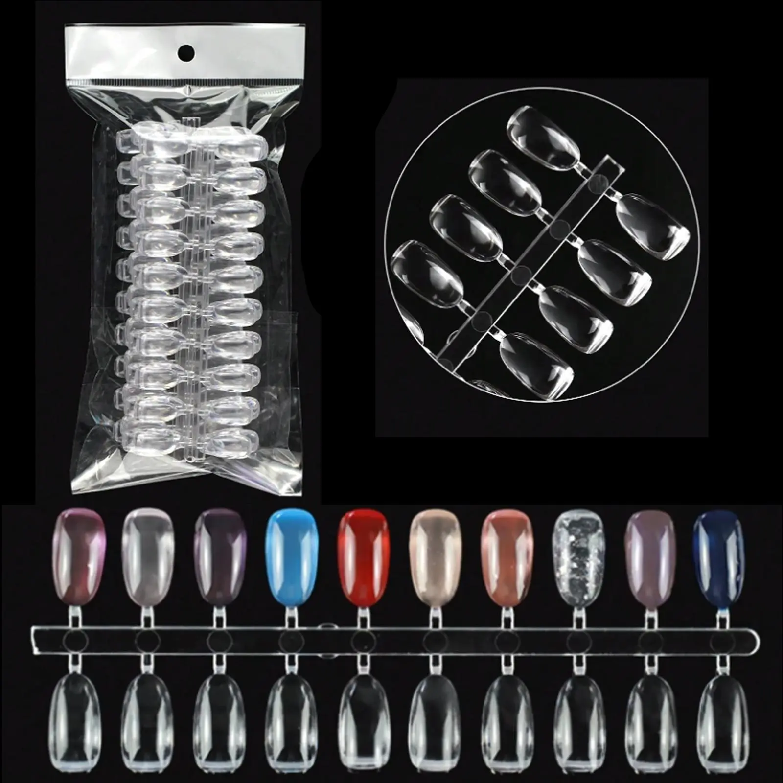 120pcs/bag Nail Tips Acrylic Salon Nail Polish UV Gel Display, False Tips Color Stickers Chart Palette, Nail Art Practice Tool