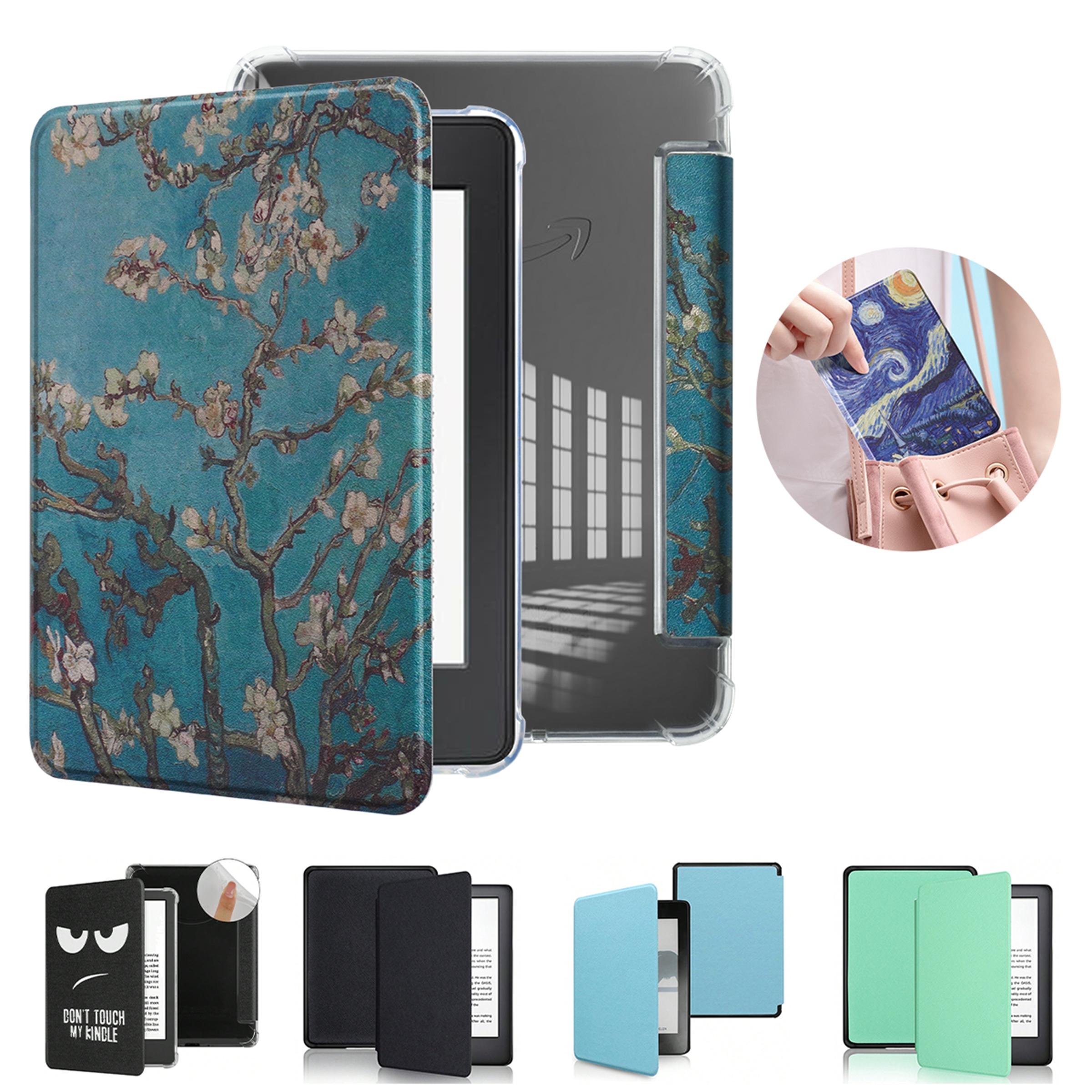 Portable Floral Pattern E-reader Case with Auto Sleep Wake Function, 1 Count E-reader Protective Cover, E-reader Accessories Compatible with Kindle