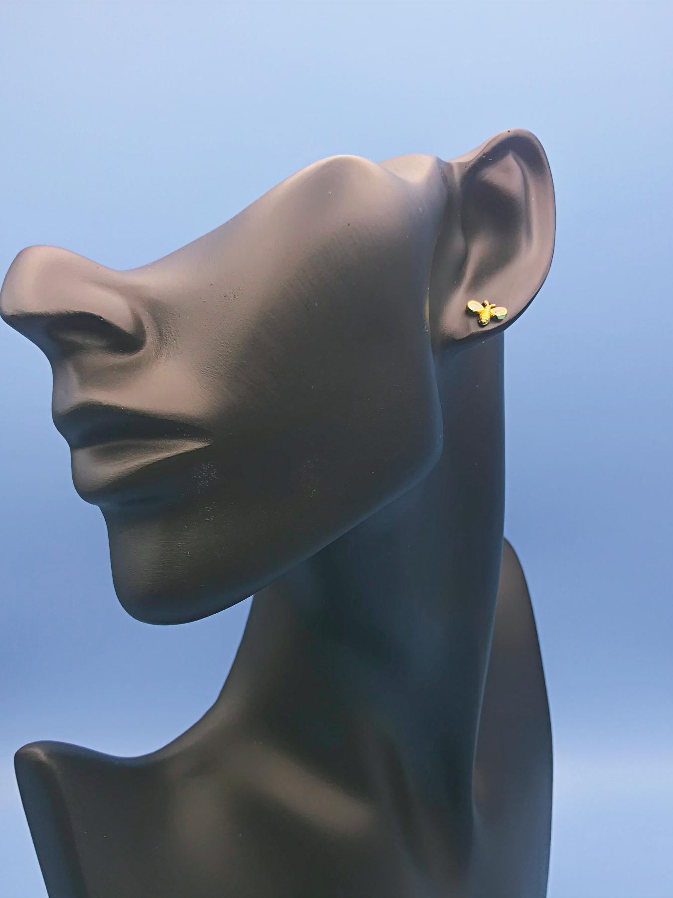 S925 Sterling Silver Cute Bee Design Stud Earrings, Fashionable Rhinestone Decor Earrings for Women & Girls, Trendy All-match & Exquisite Jewelry for Birthday Gift