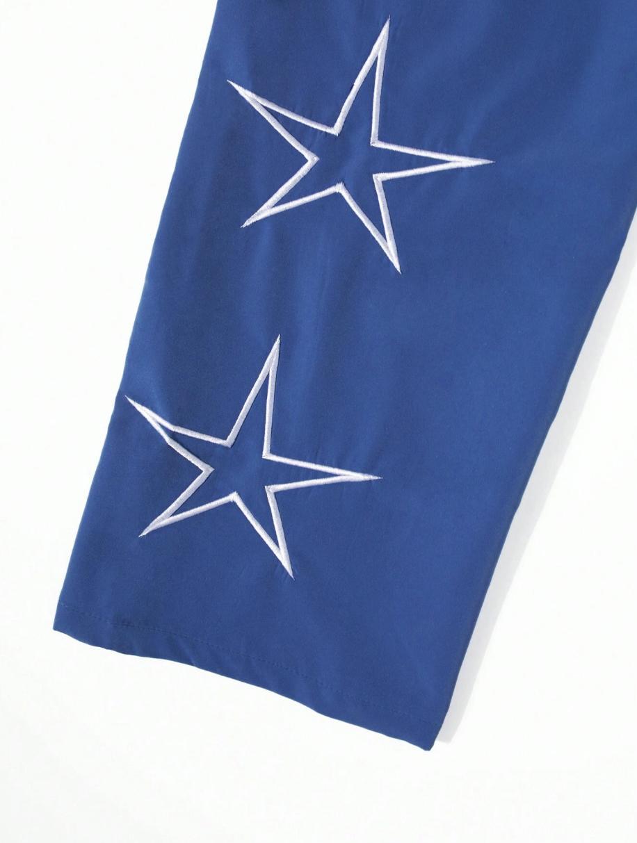 3-pack loose-fitting sweatpants for men. Star-patterned embroidered design for comfort. Sports casual bottoms. Workout pants. Streetwear. Autumn apparel. Men's fitness tracksuit. SpringStatements