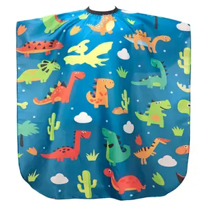 1pc Haircut Cape,  for Salon and Home Use, Cartoon Dinosaur Pattern Hair Cutting Cape
