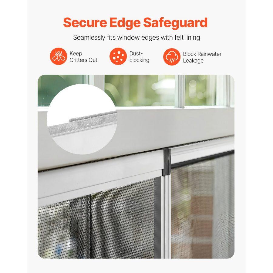 VEVOR Adjustable Window Screen, 15 Hx 21 - 40 W, 2 Packs Expandable Windows Screens with Aluminum Frame and Durable Mesh, Horizontal Convert to Vertical Adjustable Installation, for Home House