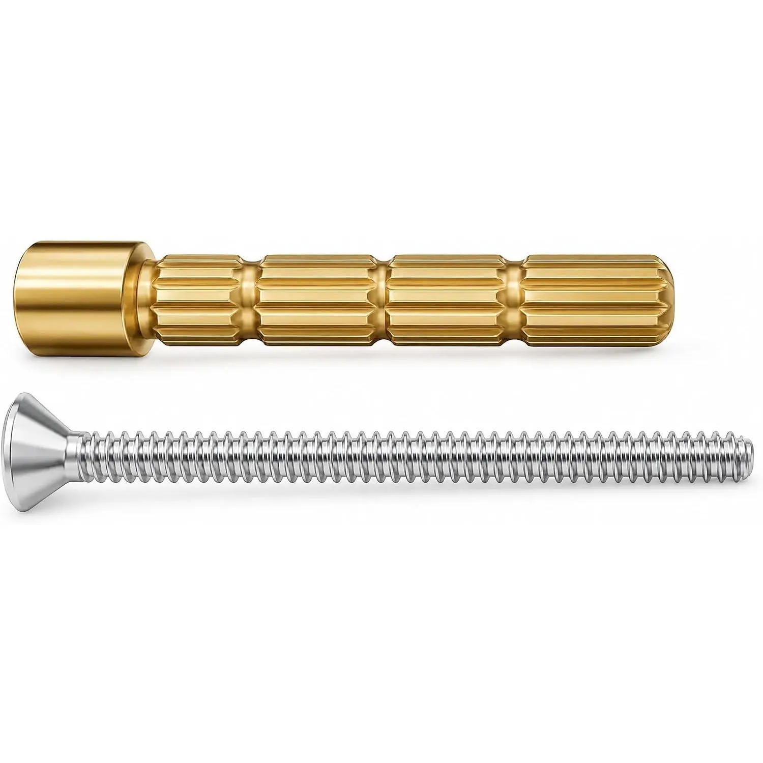 Brass Stem Extension Kit for Wall-Mount Rotary/Compression Stems, Fits Pfister 910-3740, 910-374 & 910-3850, 12-Point Broach Stem Extender with 10-24 Screw for Tub & Shower Valve Handles