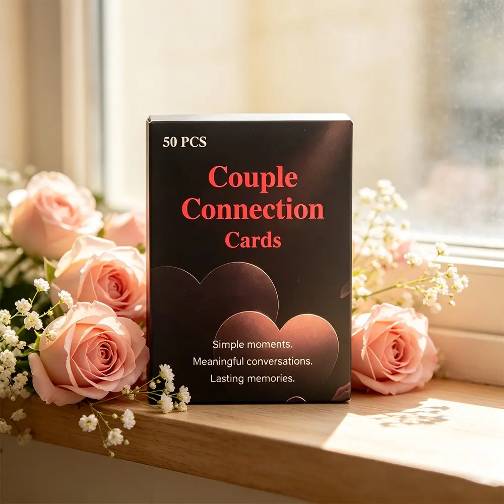50pcs Romantic Couple Connection Cards Game, Meaningful Conversation Starters, Intimacy Building Questions, Fun Relationship Activity for Anniversaries