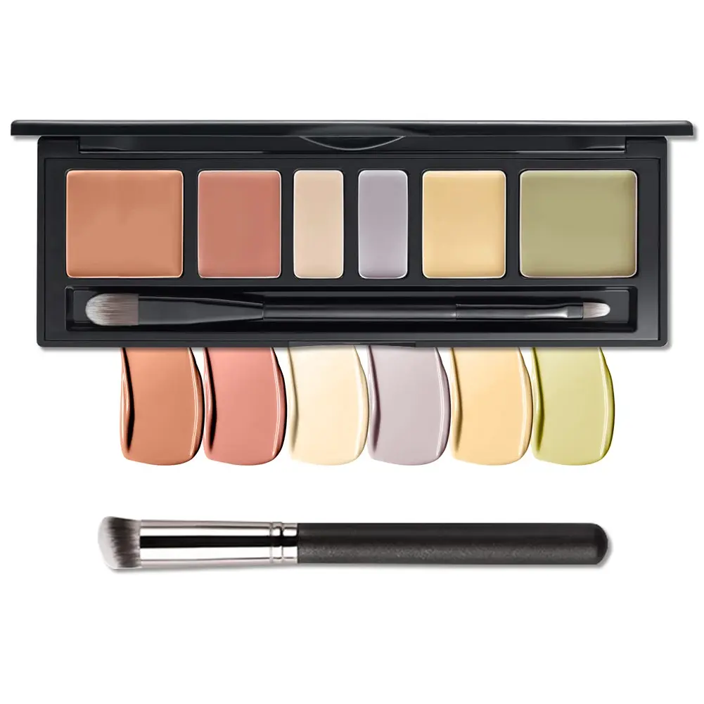 VERONNI 6 Color Soft Mist Gradient Concealer with Brush Set, Light  Moisturizing & Waterproof & Sweat-proof, Available in 6 Color Series, Suitable for Beginners, Covering Dark Circles