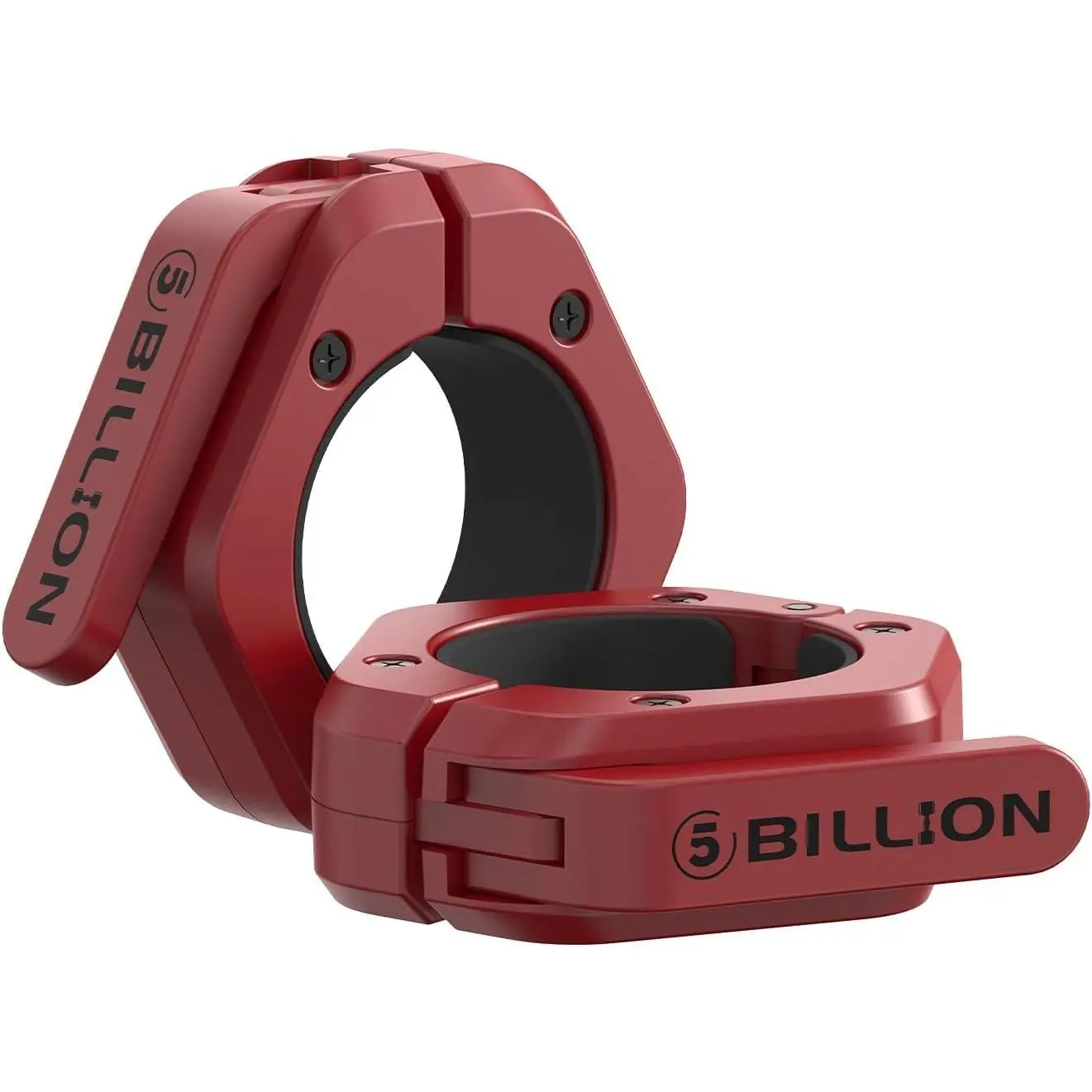 Olympic Barbell Clamps 2 inch Barbell Clips (Pair) Barbell Collars for Secure Weightlifting Quick Release Weight Clips for Bars with Anti-Slip TPR Lining at Home or Gym Clips (Red)Gift
