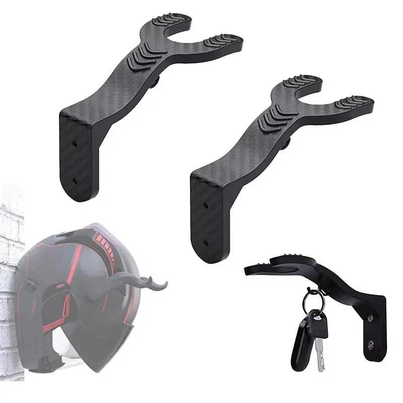 1-3pc Motorcycle Helmet Wall Mount Organizer, Safety Hat Hook, Multi-Functional Hat Rack, Key Holder Wall Shelf, Storage Solution, Hat Hooks Storage
