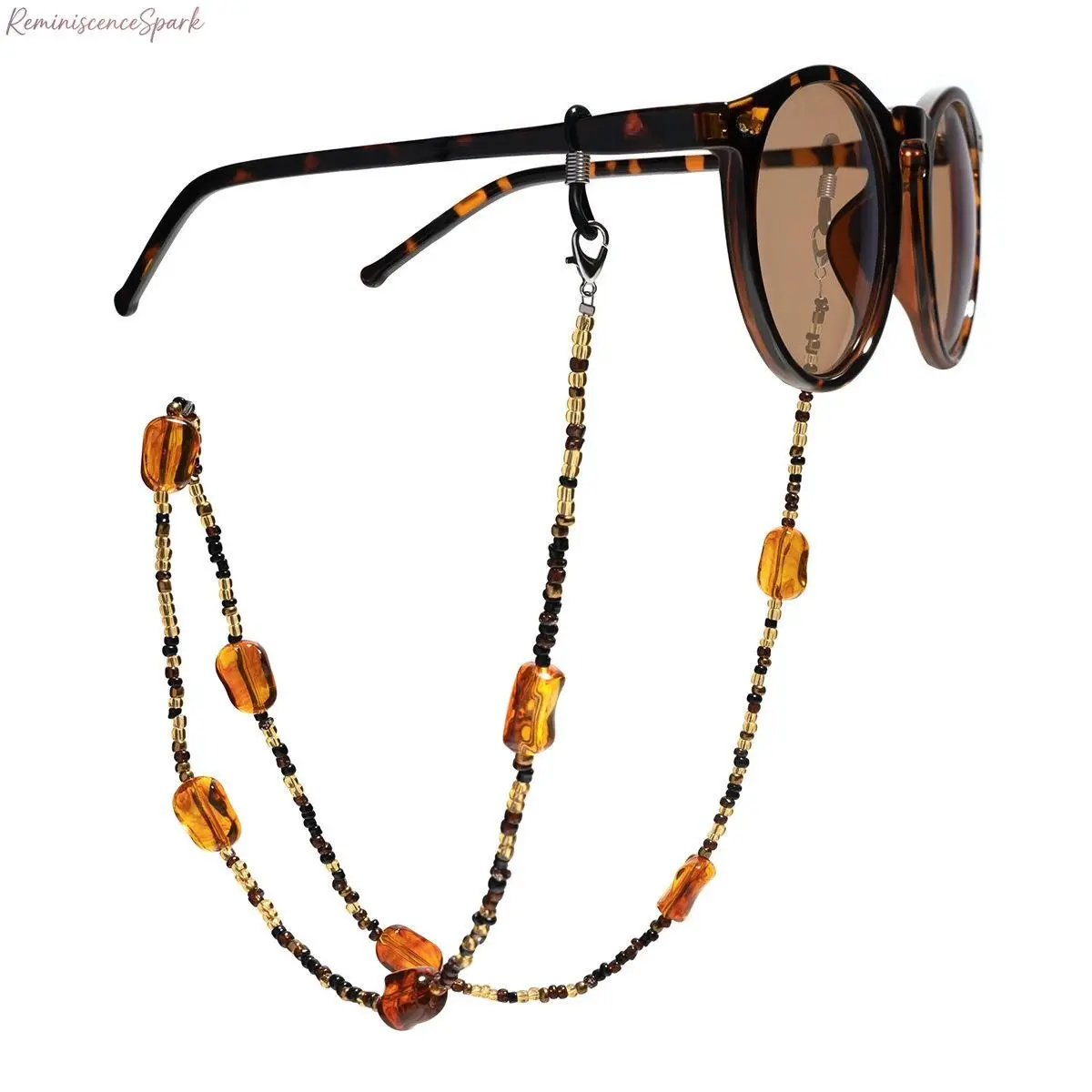 Handmade Beaded Eyeglass Neck Lanyard, non-slip anti-drop retainer chain compatible with reading glasses and sunglasses. Versatile unisex accessories for back-to-school campus styling, daily errands, outdoor travel and everyday casual matching