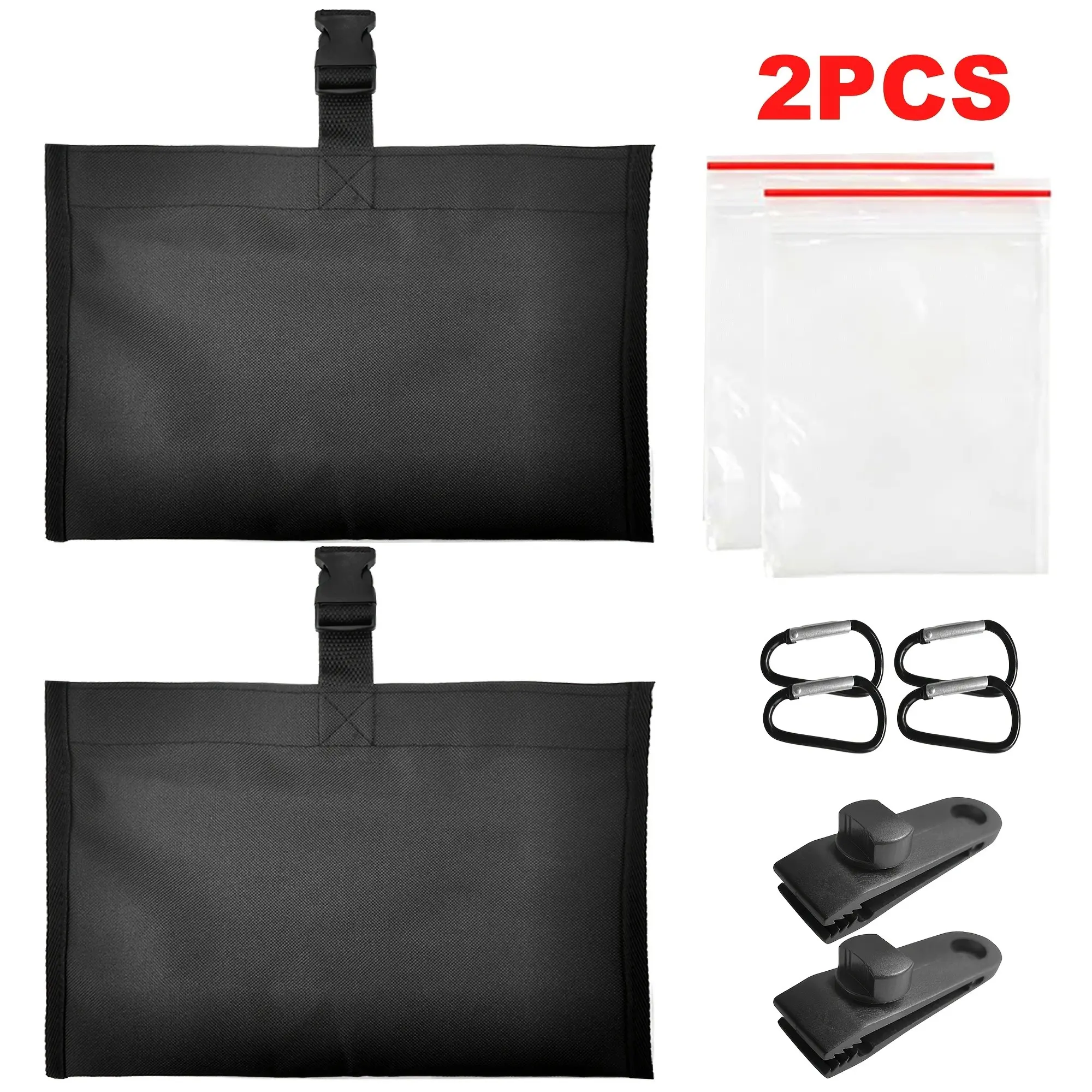 2/4 Pack Sandbags, Mobile Canopy Weight Bags, Ideal for Boats, Rvs, Sunshades, Includes Tent Clip Accessories