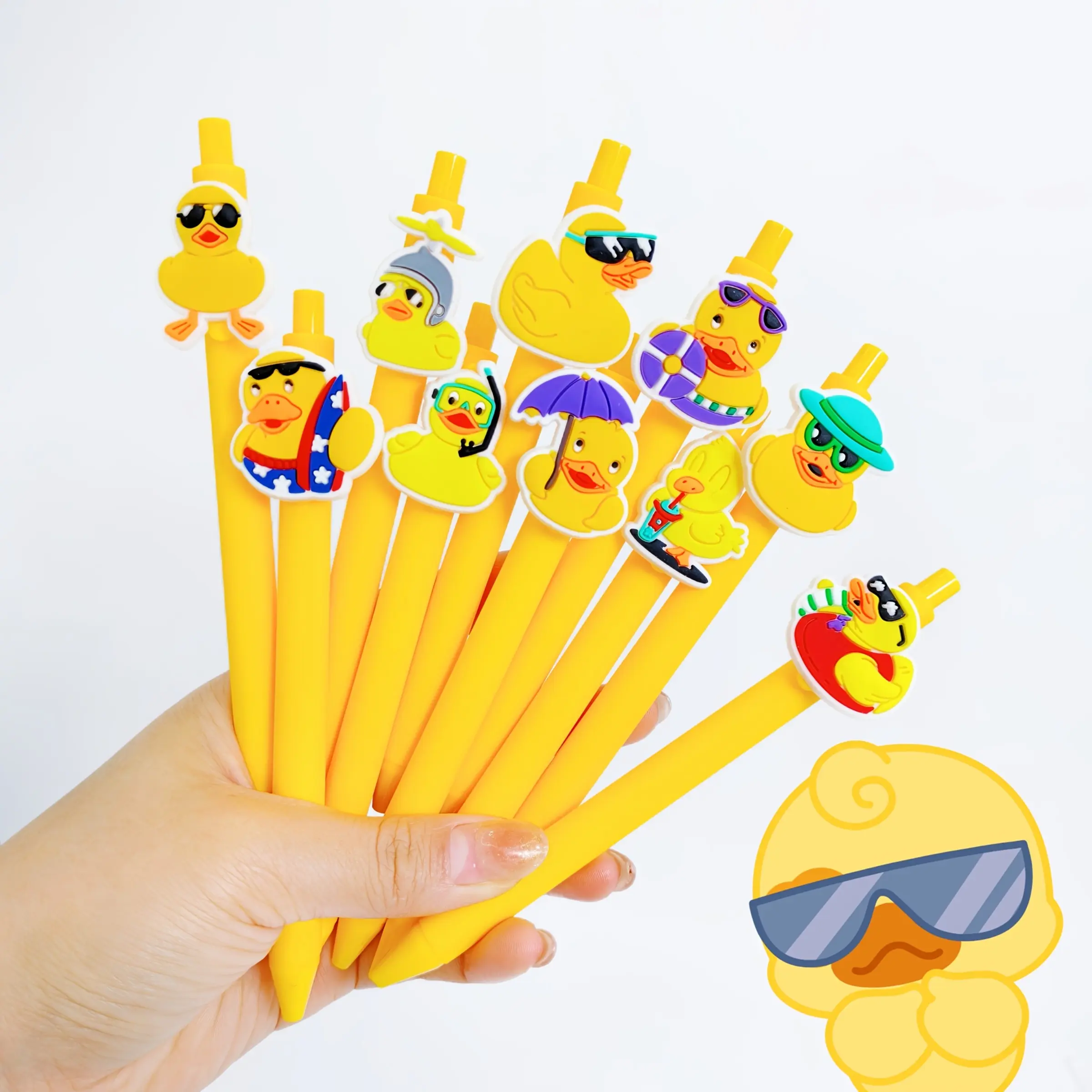 15/20/30pcs Duck Mouth Sticker Pens, Duck Series Ballpoint Pens, Student Signature Pens, Random Designs, Fun Writing Tools, Animal Design Pens, Novelty Pens, Cute Pen