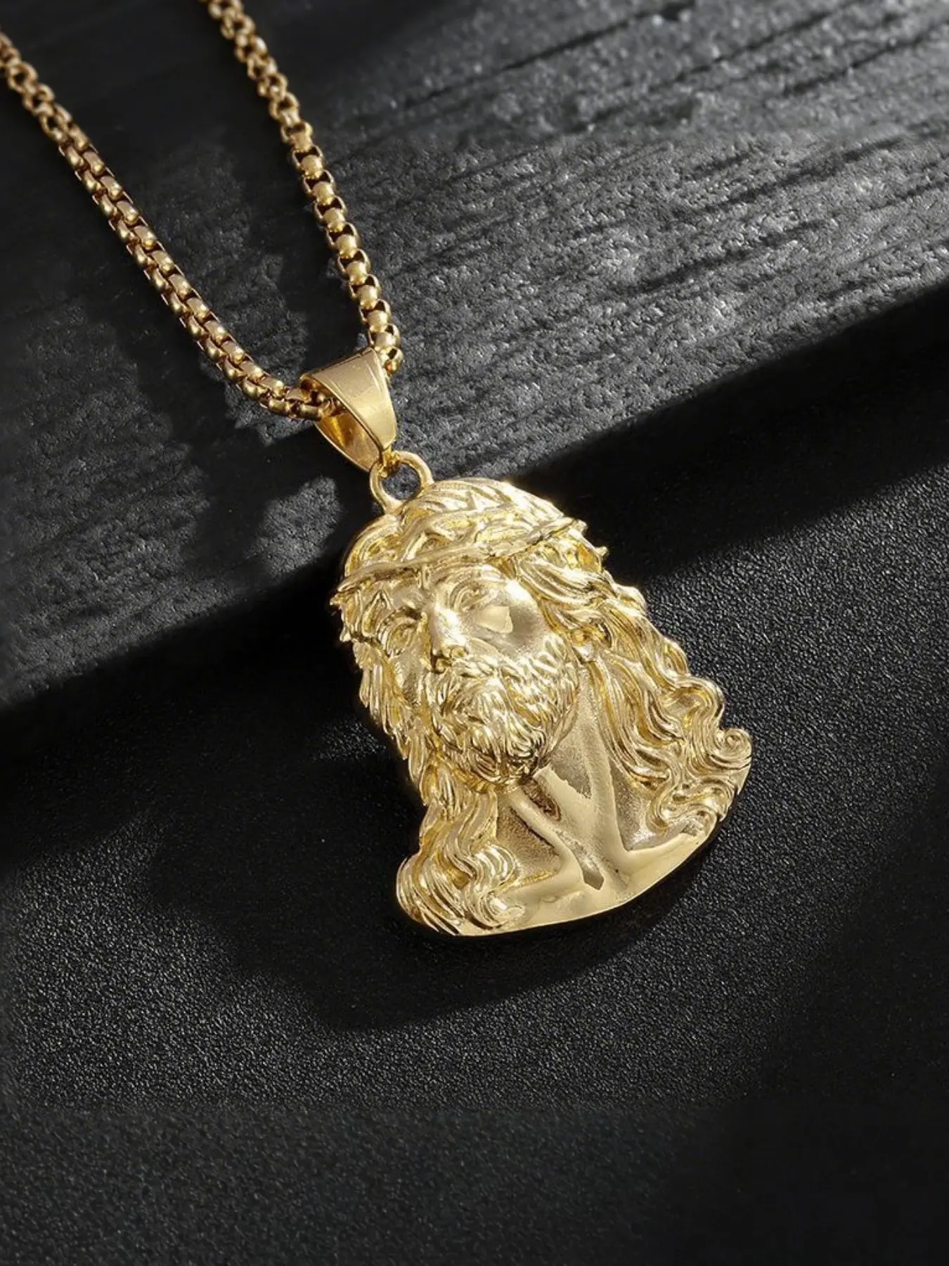 Jesus Head Pendant Necklace for Men/women, Vintage Crown of Thorns Jesus Chain, Religious Jewelry, Unisex Spiritual Accessory, Necklace Gift