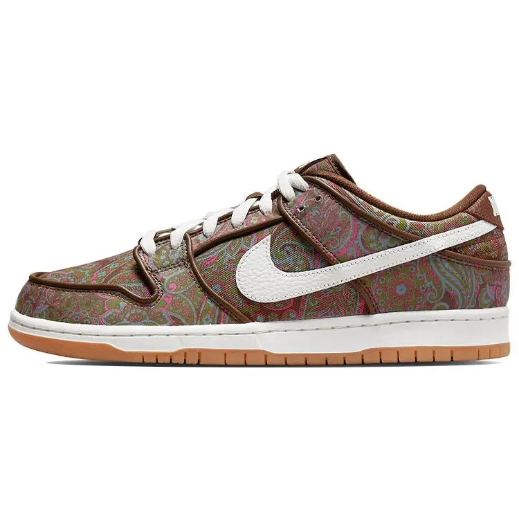 Nike Dunk SB Paisley Low-Top Skate Shoes for Men and Women in Brown and White Verifiable, with credentials and supporting global authentication