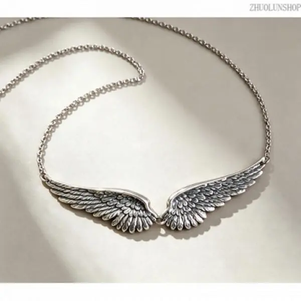 Gothic Vintage Angel Wings Necklace for Men & Women, Trendy Punk Personalized Jewelry, Unique Statement  for Daily Look & Party Outfits, Ideal Holiday Gift accessory