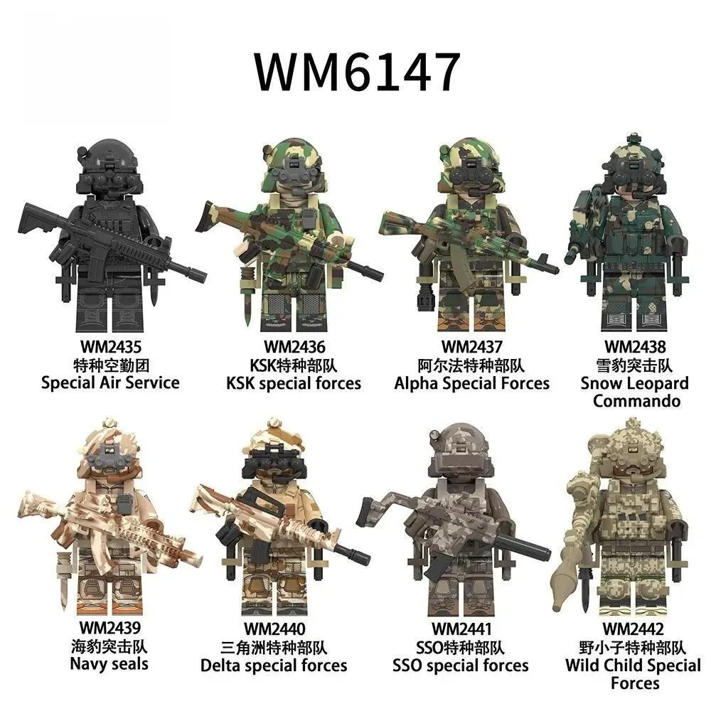 Building blocks World War II military series special forces mini humanoid, birthday gift assembly puzzle DIY assembly toys