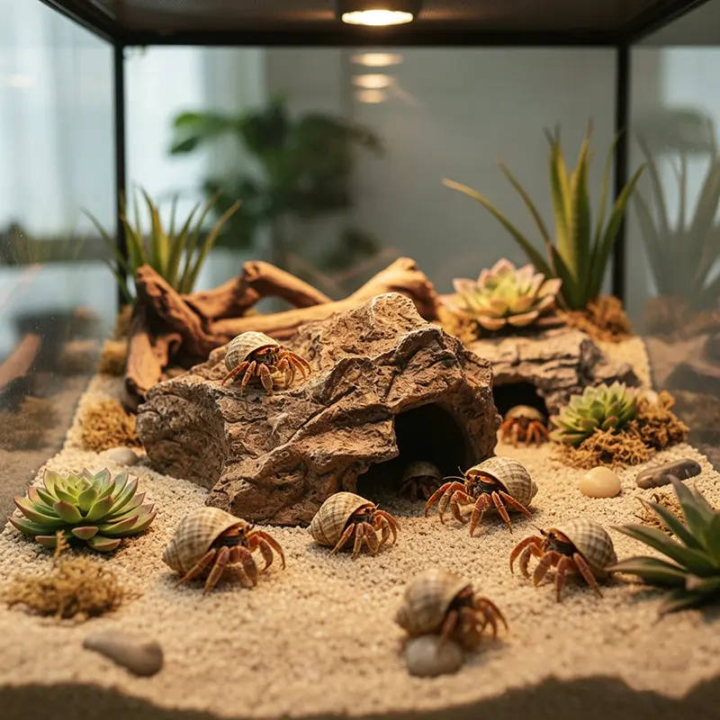 Artificial rock hiding cave for geckos, horned frogs, scorpions, hermit crabs, turtle aquarium decoration supplies