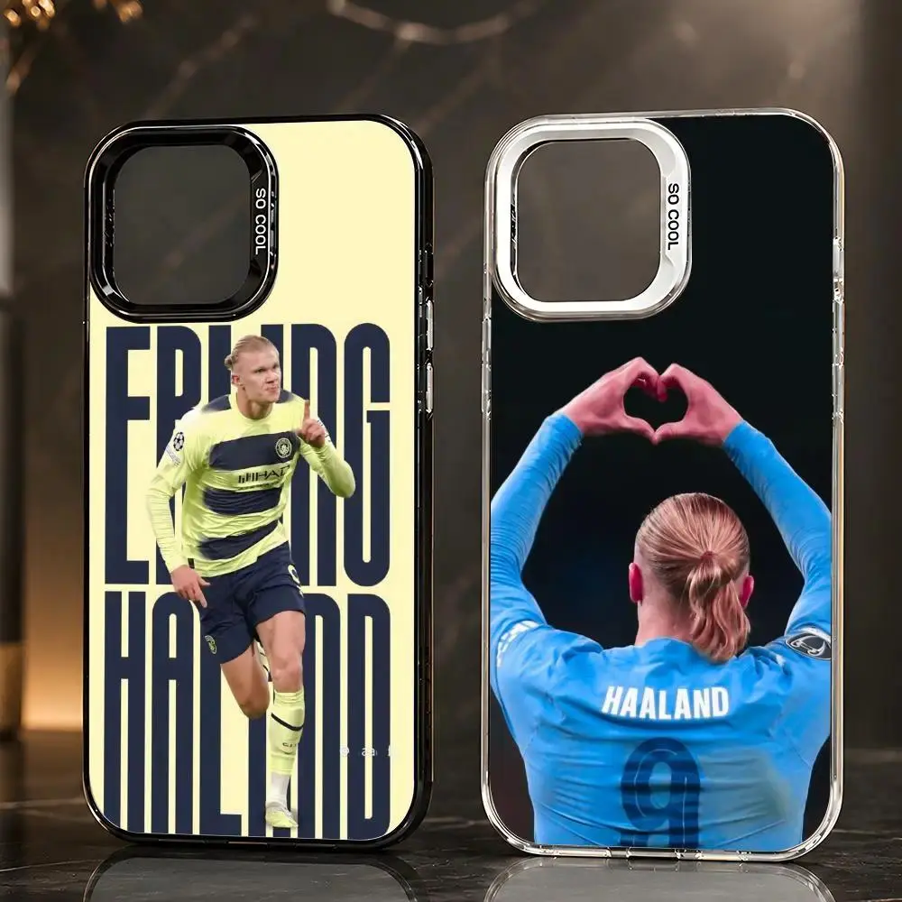 Sports Erling H-Haaland Phone Cas For iPhone 17 Promax 17e 17 16 15 14 13 12 11 Mini Pro Max Air For Samsung S26 Ultra S25 S24 S23 S22 FE Plus Edge Anti-Fall Transparent shockproof protection IMD Back Cover For Fans Gift