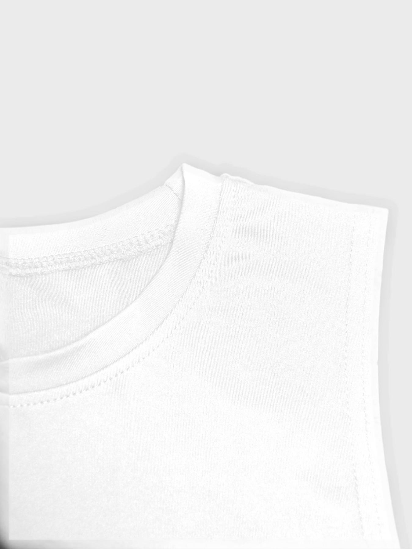 Men's Letter Print Sleeveless T-shirt, Regular Fit Casual Sleeveless Top for Summer, Men's Top for Gym Workout Running, Fitness Workout Vest, Sport Vests