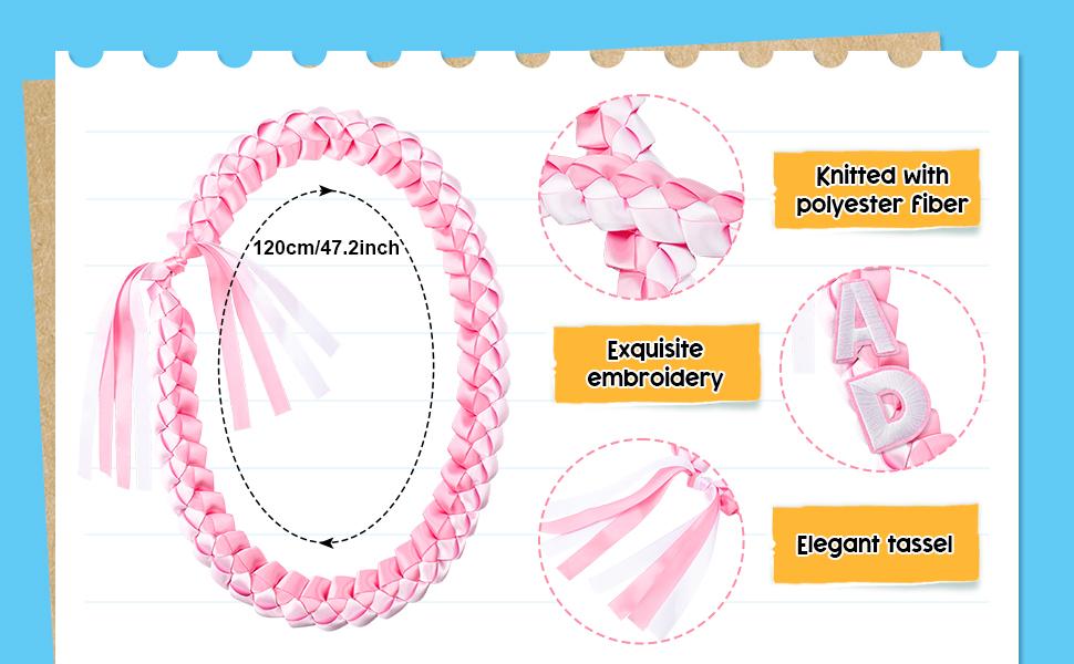 Class of 2026 Graduation Leis Kit, 47.2" Double Braided Ribbon Necklace DIY Set for Kindergarten & Preschool, Handmade Money Lei Supplies, Grad Party Accessories & Gifts