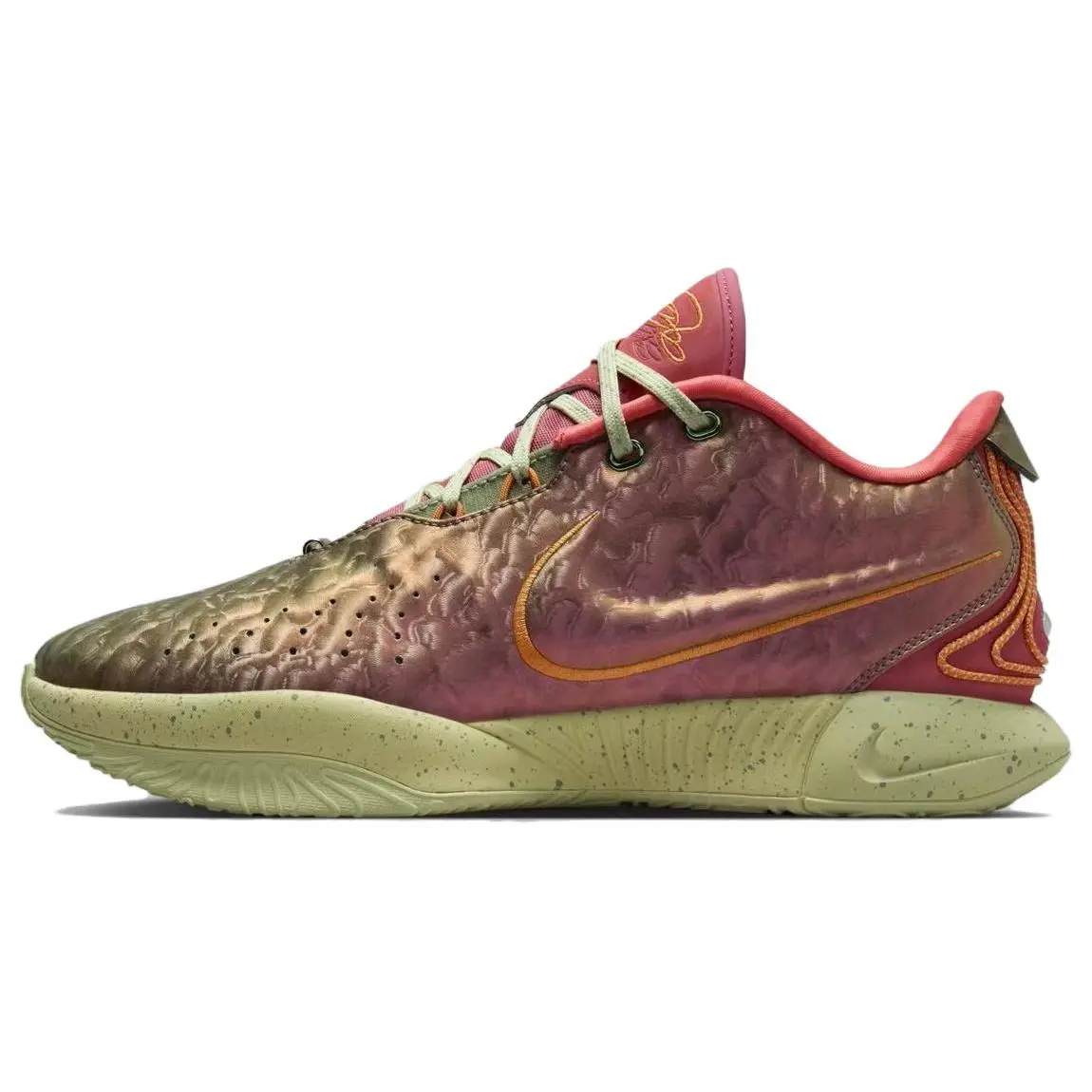 Nike LeBron 21 EP Low-Top Basketball Shoes for Men in Red and Yellow Verifiable, with credentials and supporting global authentication