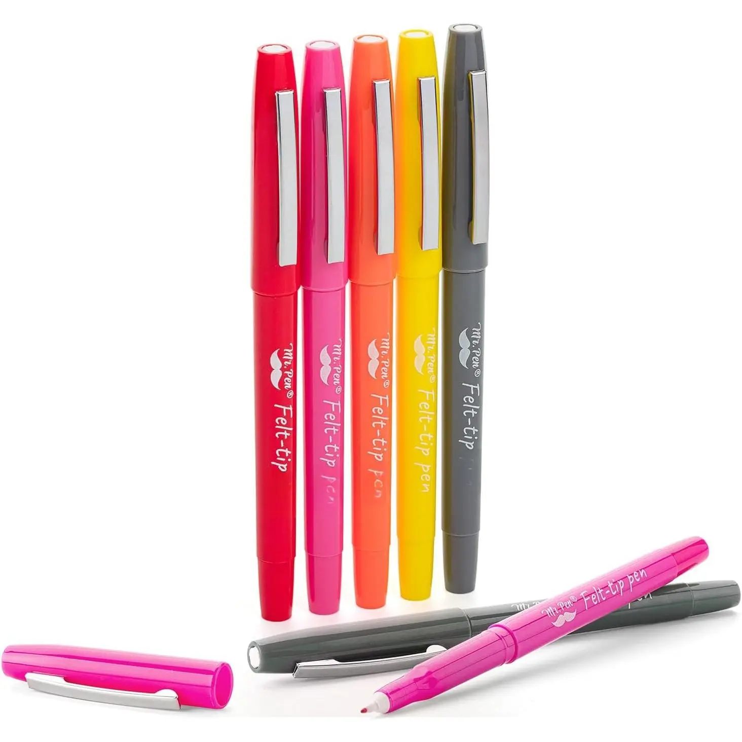 - Felt Tip s, 5 Pack, 0.7 mm, Colorful Felt Tip s,  Dry | No Smear, Planner Markers for Underlining, Writing, Drawing, Journaling Supplies