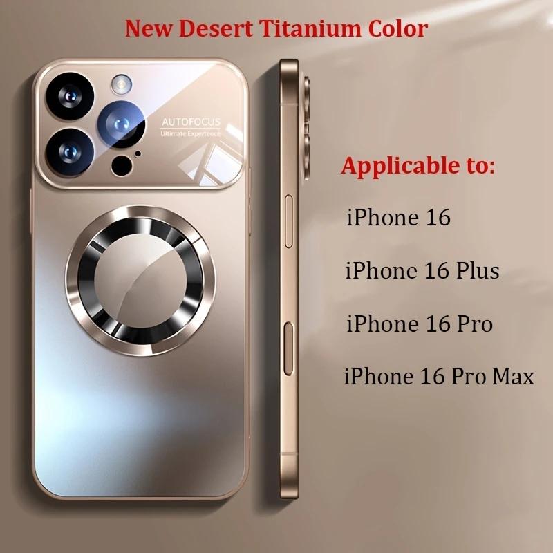New large window instant 17 magnetic matte iPhone case - shockproof glass camera lens protection, with magnetic wireless charging function - suitable for iPhone 17 16 15 14 13 12 11 Pro Max Plus men's and women's protective cases Accessories Cover