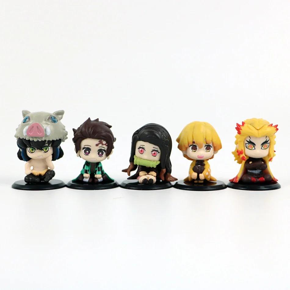 Demon Slayer Sitting 15 Style/Set Q VersionGhost Doll Tanjiro Nidouzi Inosuke Zenizu Figure Action Figure Movie Model Toys Doll