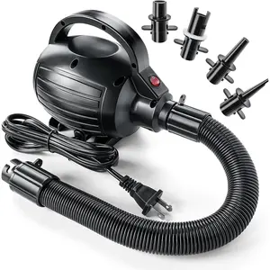 Electric Air Pump for Inflatables-600W-110-120V AC High Power Quick Inflation and Inhalation-Portable air Pump 4 nozzles-Suitable for Pool Toys,Gymnastics Mat,Dog Floating Ramp,Gymnastics