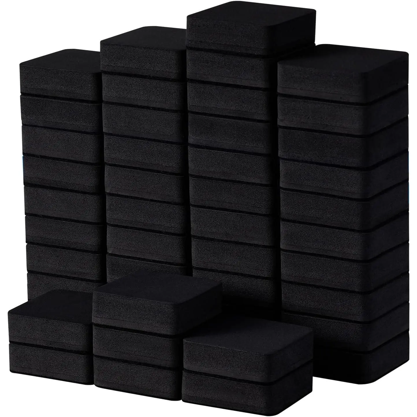Favourde 48 Pack  Whiteboard Dry Erase Erasers Chalkboard Cleansers for Classroom,  and Office (Black)