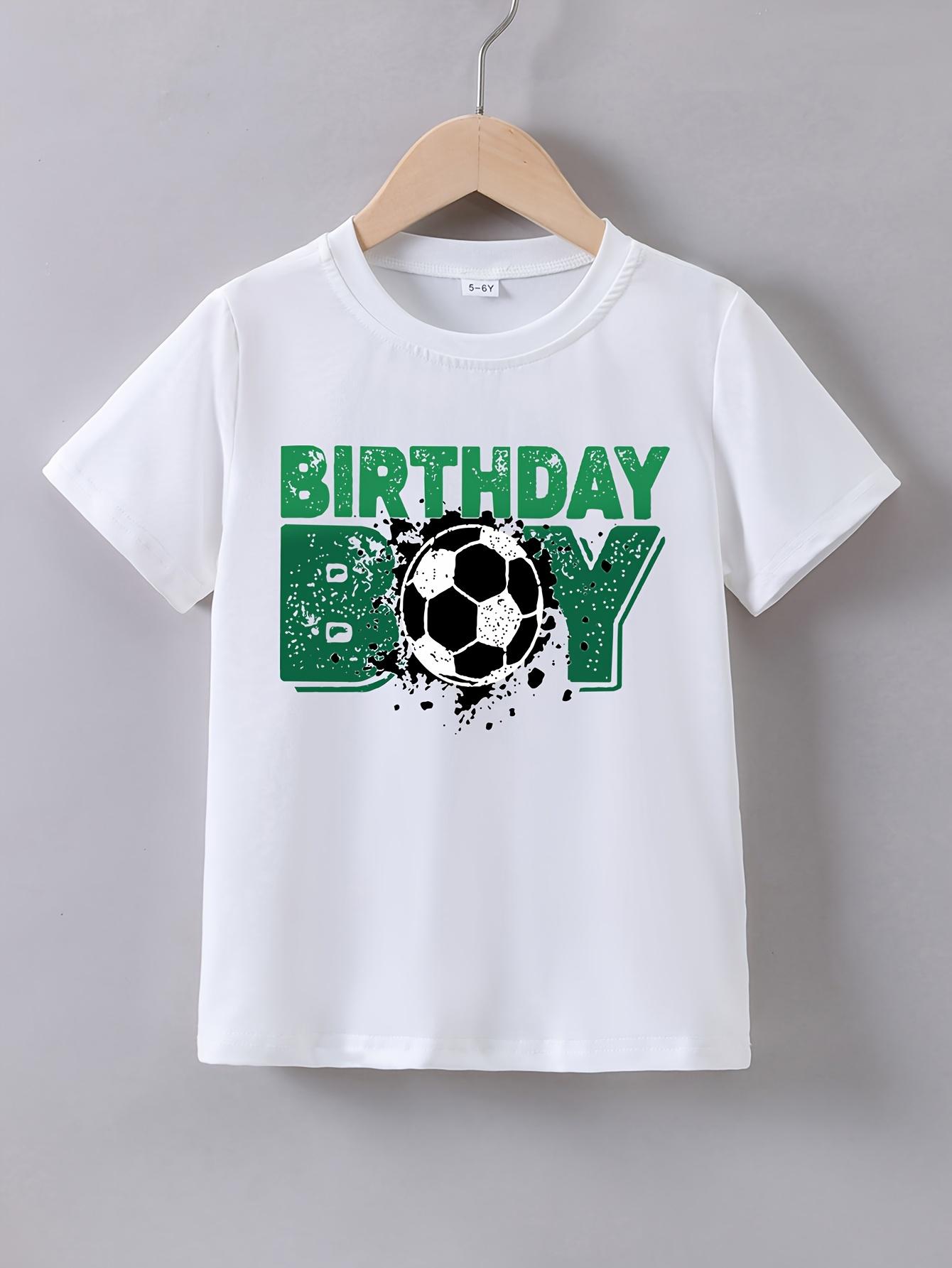 Boys' Summer Short-Sleeved "Soccer Loving Birthday Boy" Print T-Shirt