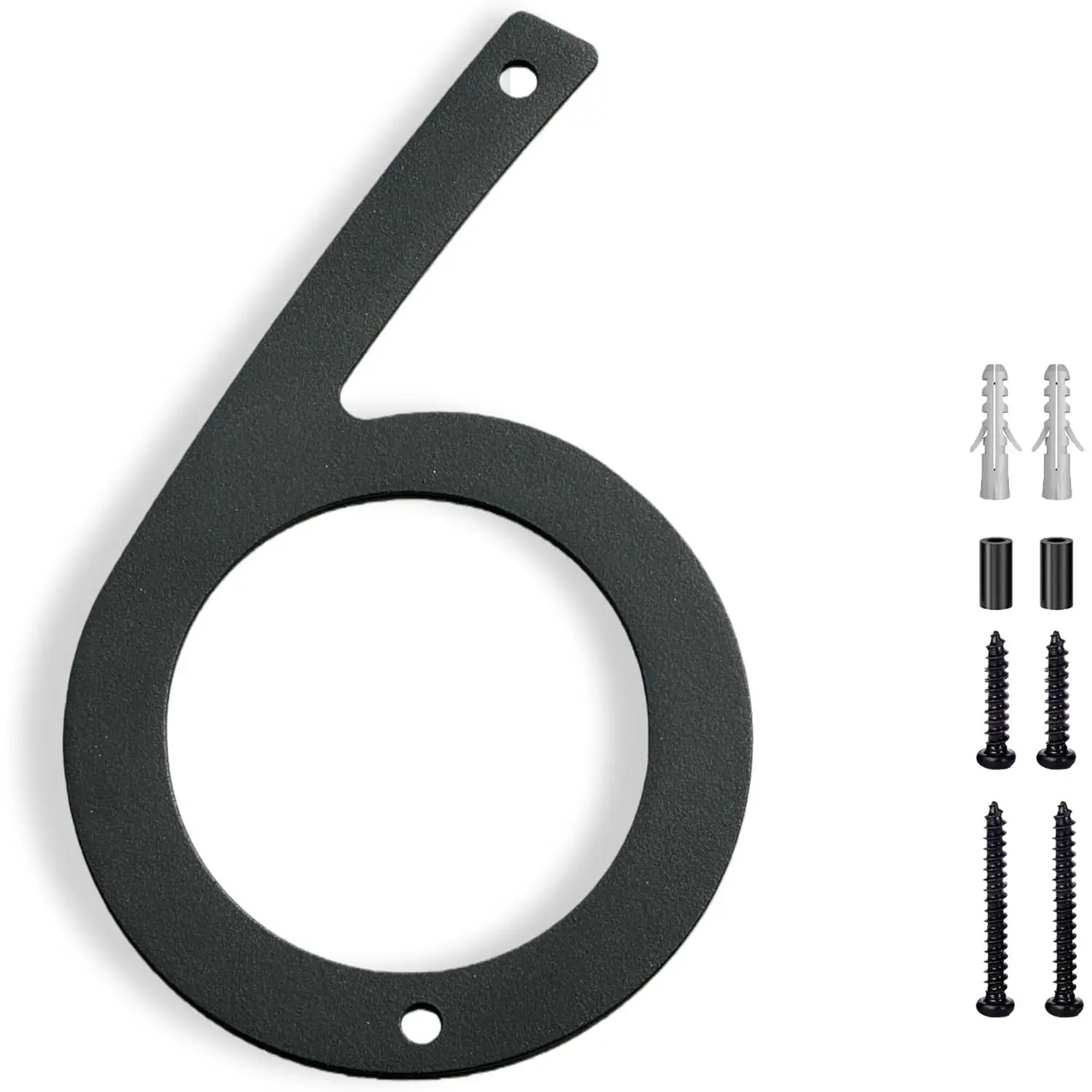 5"Floating House Numbers Metal House Numbers for Outside Large Address Numbers for House Mailbox Numbers Black Modern  Weatherproof Easy Installation (6, 5 Inch Black)