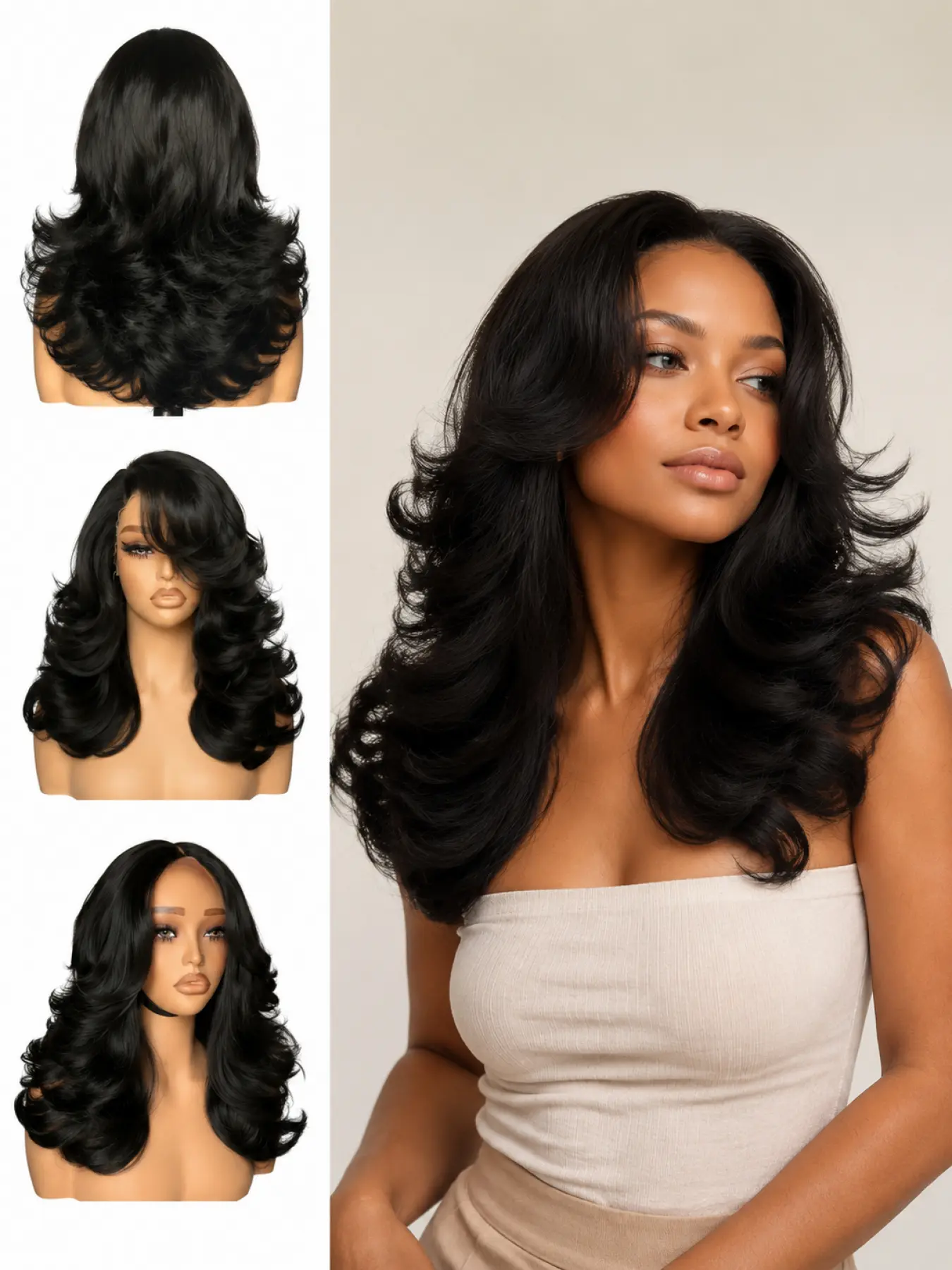 [Ribacee] 14-inch glue-free, heat-resistant straight short wavy wig, 7x5 high-definition lace wig, suitable for beginners, natural hairline, summer wig, natural, comfortable, lightweight, glue-free