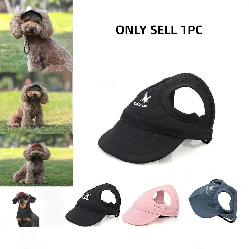 Adjustable Canvas Pet Sun Hat for Dogs and Cats, Small Pets Outdoor Gear, UV Protection, All Seasons, Pet Accessories