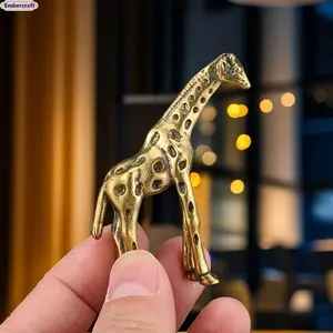 Vintage Gold Giraffe Resin Sculpture Handcrafted Nordic Home Office Desk Lightweight Decor Accent