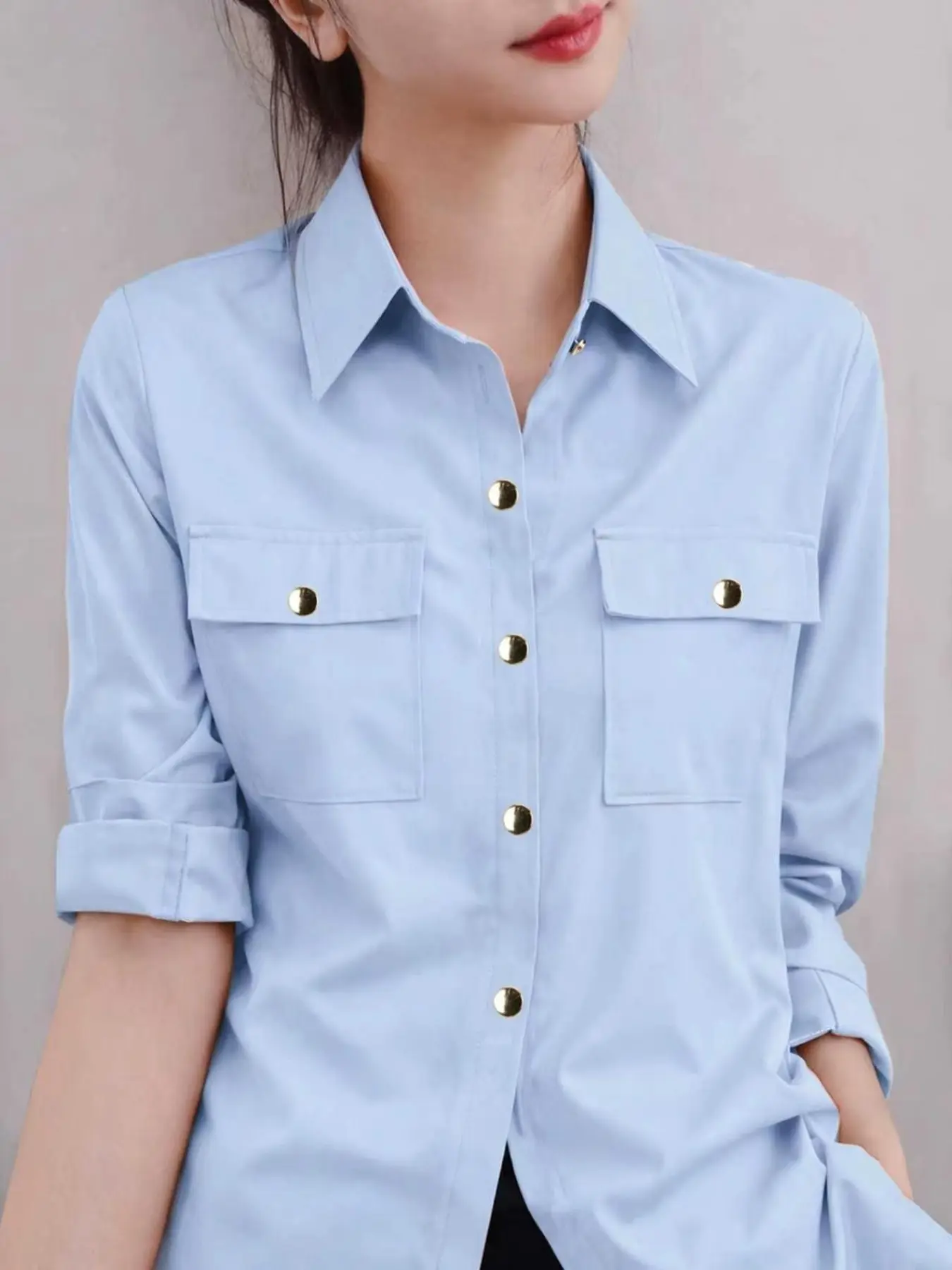 New Arrivals: Women’s Slim Long-Sleeve Button Shirt Blouses, Casual Style, Professional Formal Workwear, Elegant Top