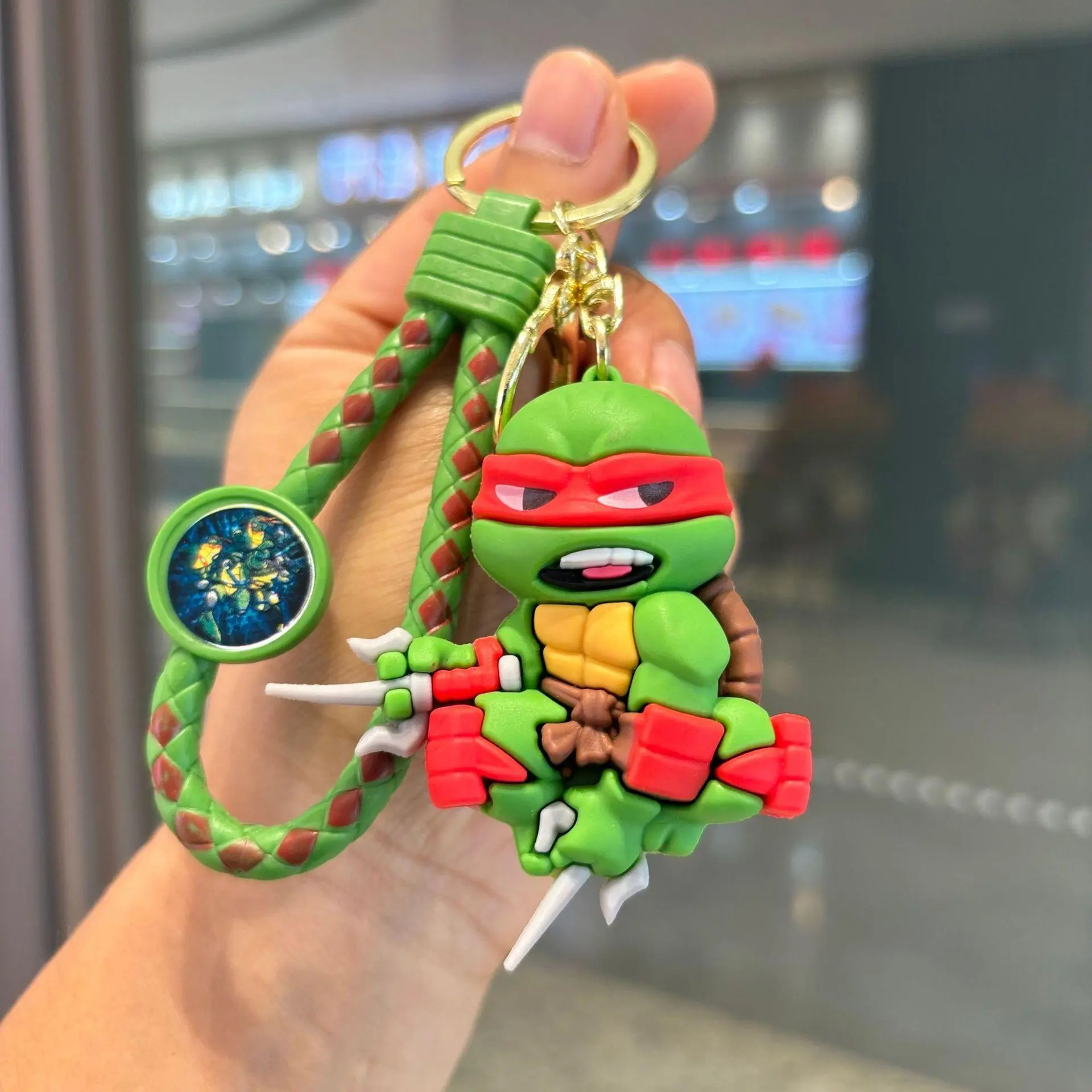 2026 hot item Anime Teenage Mutant Ninja Turtles Raphael Donatello Cartoon Model Doll Keyring Car Key Bag Pendant Ornament Kids Fans Gift popular