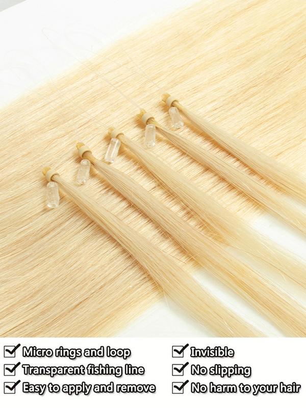 Micro Link Human Hair | Nano Bead Hair Professional Fish Line Hair Extensions, 50pcs Per Pack, 12-22 Inches, 30g Weightless, Multi-Layered Dynamic Effect Micro Link Human Hair | Nano Bead Hair Professional Fish Line Hair Extensions, 50pcs Per Pack, 12-22 Inches, 30g Weightless, Multi-Layered Dynamic Effect